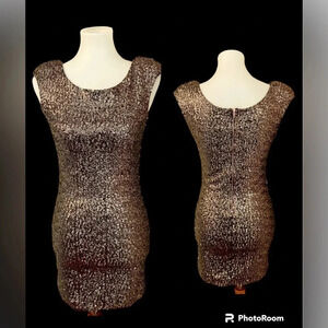 MINKPINK gold sequin mini dress shoulder pads size small partydress